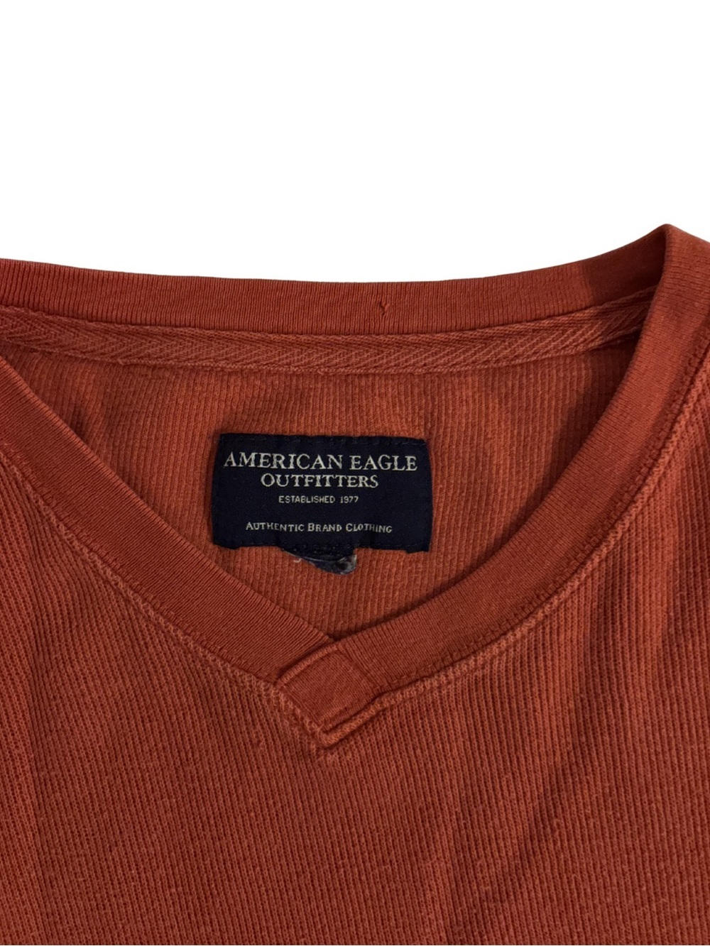 American Eagle Y2K Orange and Navy Striped Sweater - Picture 4 of 4